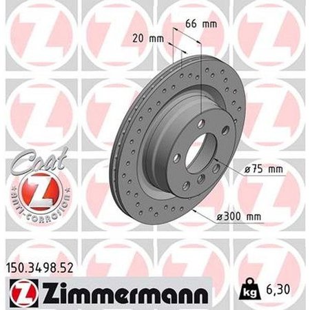 ZIMMERMANN Brake Disc - Sport/Coated, 150.3498.52 150.3498.52